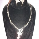 Large Fairy Rhinestone Chain Necklace with Matching Earrings Clear
