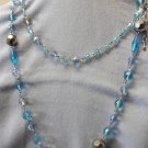 Blue Colored Beads Long Chain Necklace