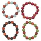 Wood Stretch Bead Bracelet Green/Brown