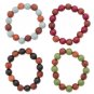 Wood Stretch Bead Bracelet Green/Brown