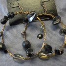 Gold Wire Hoops with Bead Detail