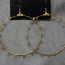 Gold Wire Hoops with Swarovski Crystal Detail