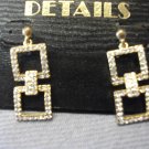 Gold Drop Earrings with Rhinestone Detail