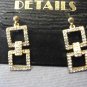 Gold Drop Earrings with Rhinestone Detail