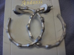 Silver Hoops with Rhinestones