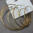 Set of 3 Gold Plain Hoops