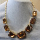 Rectangle Gemstone Necklace with Matching Earrings