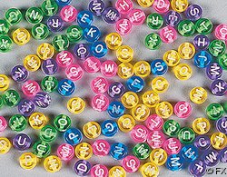 Plastic Transparent ABC Beads