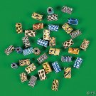 Fimo Clay Animal Print Barrel Beads
