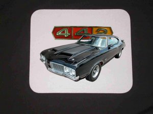New Black 1970 Olds 442 Mousepad!