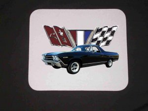 New 1969 Chevy El Camino w/ flags Mousepad!