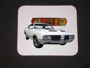 New White 1970 Olds 442 Mousepad!