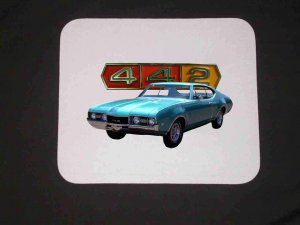 New Turquoise 1968 Olds 442 Mousepad!