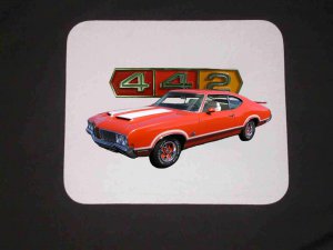 New Orange 1970 Olds 442 Mousepad!