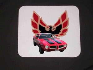 New 1971 Red/Black Pontiac Formula Firebird Mousepad!