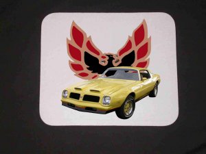 New 1975 Yellow Pontiac Formula Firebird Mousepad!