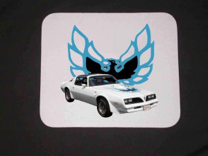 New 1978 White Pontiac Firebird Mousepad!