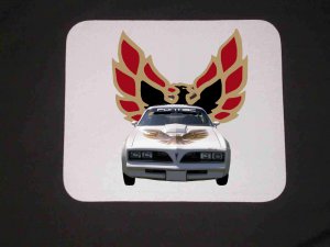 New 1978 White Pontiac Firebird Mousepad!