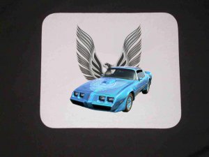 New 1981 Lt. Blue Pontiac Trans AM Mousepad!