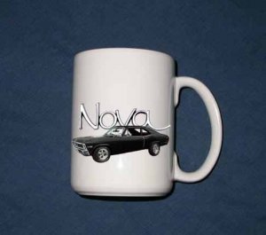 New 15 oz. 1968 Black Chevy Nova mug!