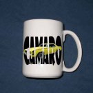 New 15 oz. 1969 Yellow Chevy Camaro RS/SS  w/ letters mug!
