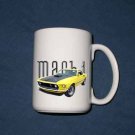 New 15 oz. Yellow 1969 Ford Mustang Mach 1 mug