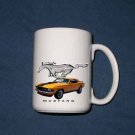 New 15 oz. Orange 1970 Ford Mustang mug