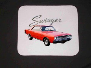 New Red 1967 Dodge Dart Swinger Mousepad