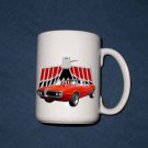 New Huge 15 Oz. Red/Orange 1967 Pontiac Firebird Convertible Mug