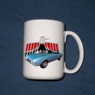 New Huge 15 Oz. Blue 1968 Pontiac Firebird Convertible Mug
