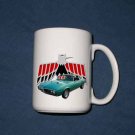 New Huge 15 Oz. Turquoise 1968 Pontiac Firebird Convertible Mug New Huge 15 Oz. Turquoise 1968 Pontiac Firebird Convertible Mug