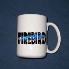 New Huge 15 Oz. Blue 1967 Pontiac Firebird w/letters Mug