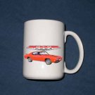 New Huge 15 Oz. Red/Orange 1970 Pontiac GTO Mug