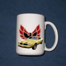 New Huge 15 Oz. Yellow 1975 Pontiac Formula Firebird Mug
