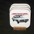 New White 1968 Pontiac GTO Hard Coaster set!