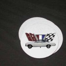 New White 1966 Chevy Chevelle w/flags Soft Coaster set!!