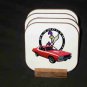 Beautiful Red 1974 Plymouth Roadrunner Hard Coaster set!