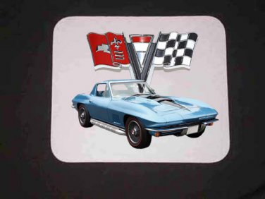 New 1967 Blue Chevy Corvette w/ logo Mousepad!