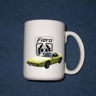 New Huge 15 Oz. 1984 Yellow Pontiac Fiero w/LOGO Mug New Huge 15 Oz. 1984 Yellow Pontiac Fiero w/LOGO Mug