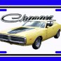 NEW Yellow 1972 Dodge Charger License Plate FREE SHIPPING!