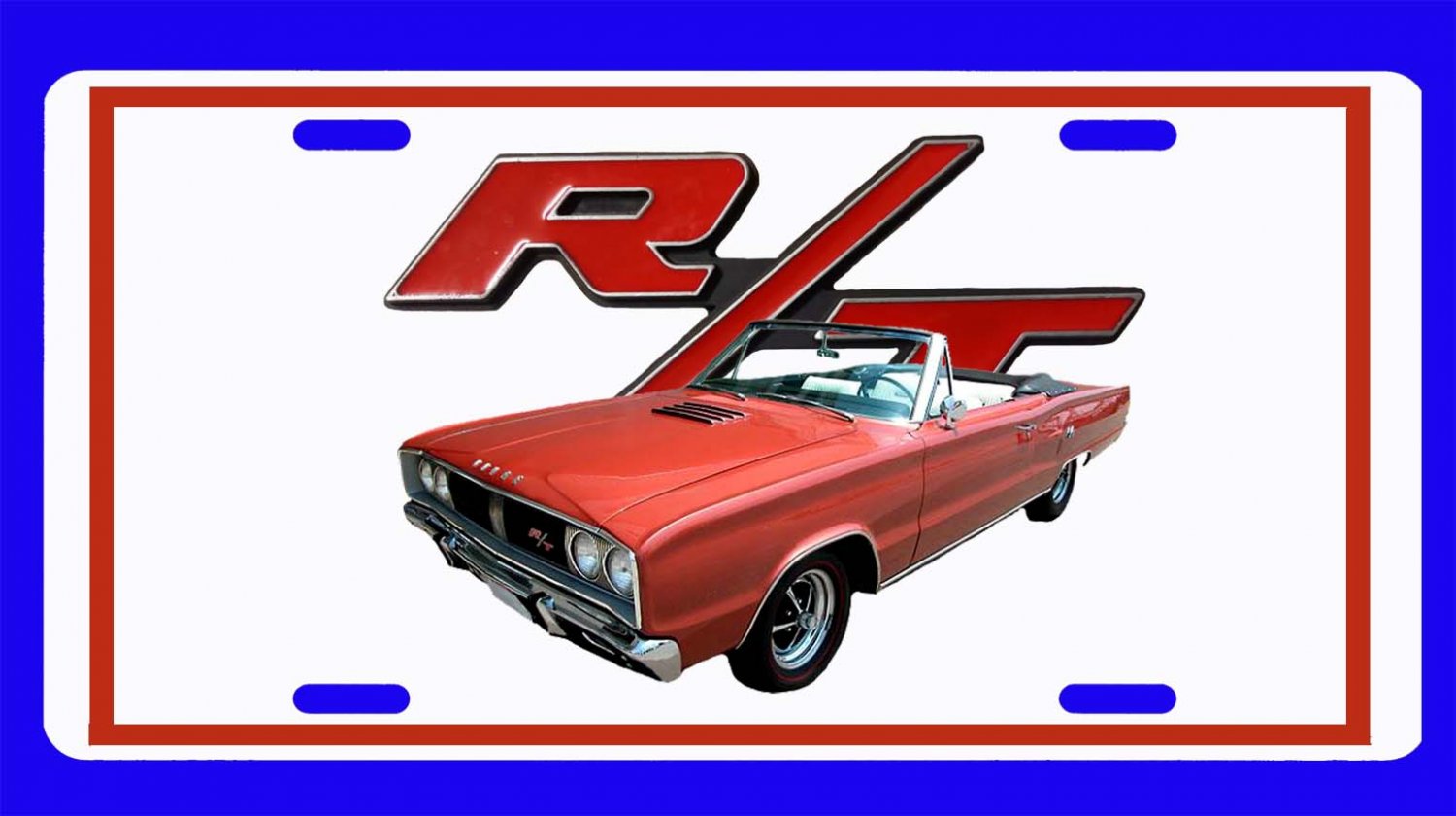 NEW Rust 1967 Dodge RT Convertible License Plate FREE SHIPPING!