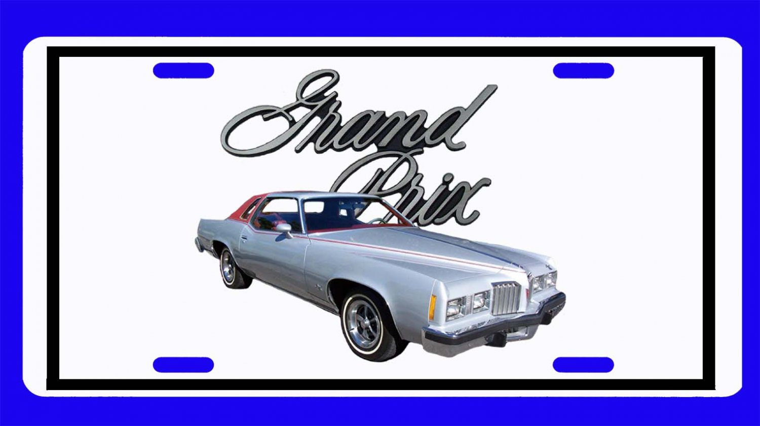 New Silver 1977 Pontiac Grand Prix License Plate Free Shipping