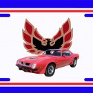 NEW 1975 Red Pontiac Firebird Trans AM License Plate FREE SHIPPING!