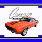 NEW 1969 Orange Chevy Yenko Camaro w/Camaro Logo License Plate FREE SHIPPING!