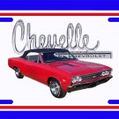 NEW 1966 Red Chevy Chevelle black top w/ Chevelle Logo License Plate FREE SHIPPING! NEW 1966 Red Chevy Chevelle black top w/ Chevelle Logo License Plate FREE SHIPPING!