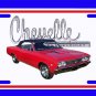 NEW 1966 Red Chevy Chevelle black top w/ Chevelle Logo License Plate FREE SHIPPING!