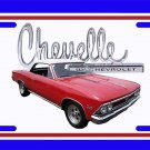 NEW 1966 Red Chevy Chevelle white top w/ Chevelle Logo License Plate FREE SHIPPING!