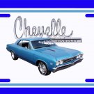 NEW 1967 Blue Chevy Chevelle w/ Chevelle Logo License Plate FREE SHIPPING!