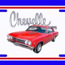 NEW 1967 Red Chevy Chevelle w/ Chevelle Logo License Plate FREE SHIPPING!
