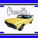 NEW 1969 Yellow Chevy Chevelle w/ Chevelle Logo License Plate FREE SHIPPING!